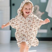 Resim Kapüşonlu Bebek Havlusu - Hızlı Kuruyan, Ultra Emici ve Hafif Mikrofiber Yenidoğan, Bebekler ve Küçük Çocuklar için Banyo Havlusu - Banyodan Sonra Sarma Örtüsü, Banyo Zamanı Temel Parçası - Erkek ve Kız Bebekler İçin Makinede Yıkanabilir, Eğlenceli Gökkuşağı Desenli, Hafif Kumaş, Bebek Bakımı 