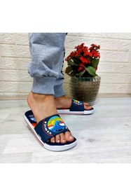 Resim Calx 319 Lacivert-Beyaz 3d Baskılı Erkek Çocuk Terlik 