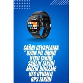 Resim Shopwe Amoled Ekran Metal Deri Silikon Kordonlu Uyku ve Sağlık Takibi 