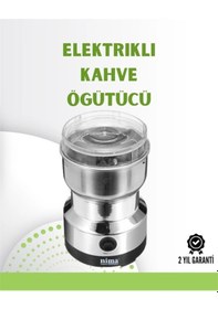 Resim Mey İthalat Kahve Ve Baharat Değirmeni Kompakt, Hafif, Hızlı Öğütme, Şeffaf Kapaklı, Kolay Kullanım Gümüş 