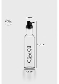 Resim Renga Oslo Yazı Desenli 250 Ml Siyah Kapaklı Cam Yağlık 152001 Siyah 