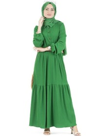 Resim Sevitli Hasır Kemerli Elbise-benetton Yeşili-1294-benetton Yeşil 