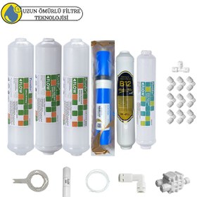 Resim Pemax Water Solutions Purefer Kapalı Kasa Su Arıtma Cihazı Sertifikalı 6'lı Vontron Helixfil Yüksek TDS Mebran B12Alkali 