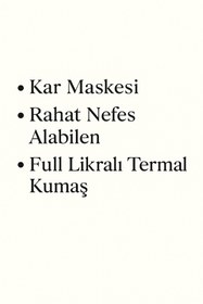 Resim MOONS COSMETIC Kar Maskesi Rahat Nefes Alabilen Rüzgar Geçirmez Full Likralı Termal Kumaş 