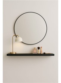 Resim 70 Cm Mat Siyah Mdf Gizli Bağlantı Duvar Rafı Dresuar Dekoratif 