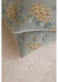 Resim Mirna Yeşil Desenli 2 Li Yastık Kılıfı Pamuklu Kumaş Fermuarlı Yeşil 