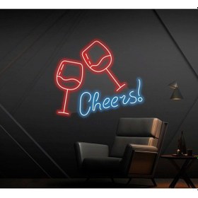 Resim Twins Led Cheers Yazılı Ve Şekilli Neon Tabela Mavi Model:model:65473366 Mavi 