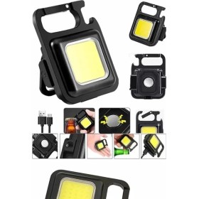 Resim Kont Işıldak USB Şarjlı Cep El Feneri Taşınabilir Mini LED Işık Çok Fonksiyonlu 