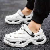 Resim Yeni Moda Erkek EVA Terlikleri, Yaz Rahat ve Nefes Alabilen, Trendy, Basit ve Çok Yönlü, Çok Renkli, Plaj, Tatil, Havuz, Bahçe, Su, Hızlı Kuruyan, Delik Ayakkabıları 