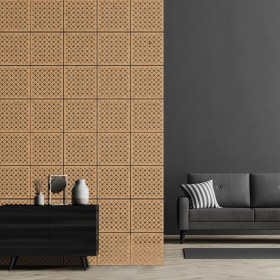 Resim Makta ® Perde Paravan | Lazer Kesim Ahşap Sarkıt Seperatör, 4'lü Panel Levha Seti 