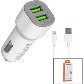 Resim İphone - Kablolu Oto - Araç Çakmaklık Şarj Başlık Set 3.1a - 155w - 1mt Kablo Hy-x44 5365 