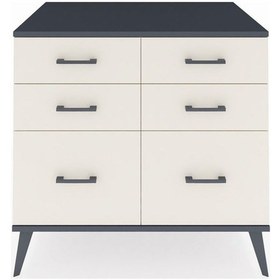 Resim Kronos Şifonyer 6 Çekmeceli 88x59x80 Aytaşı-antrasit/aytaşı Antrasit/aytaşı 