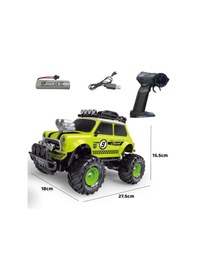 Resim Koyu Pembe Uzaktan Kumandalı Full Fonksiyon Şarjlı Işıklı Off-road Oyuncak Araba 27.5 Cm Yeşil 