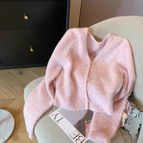 Resim ELEGANTSUT Kadınlar için Fransız ilhamlı V-Yaka Hırka - Yumuşak Kısa Kollu Açık Önü Buton Detaylı Kazak, Şık Sonbahar/Kış Katman Parçası, Rahat veya Şık Kıyafetler İçin, Sevimli Kazak, Kadınlar İçin Hırka, Kadınlar İçin Kazak, Kadınlar İçin Sonbahar Giysileri, Kadınlar İçin Kış Giysileri, Kadınlar İçin Yüksek Kaliteli Hırka 