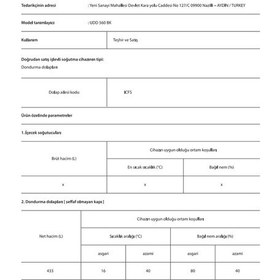 Resim Uğur UDD 560 BK 449 LT Sandık Tipi Derin Dondurucu 