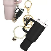 Resim Lemestar Mini Kumbara Anahtarlık Çift Yönlü: Çantaya/su Bardağına Asılabilir, Dudak Kremi/ Ruj Taşıyabilir, Papatya Ve Çiçek Takıları İle Pla+alloy Malzeme 