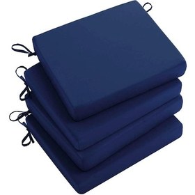 Resim Lüx Koltuk Minderi Sandalye Minderi Yemek Sandalyesi Minderi Bahçe Minderi 4 Adet Mavi 