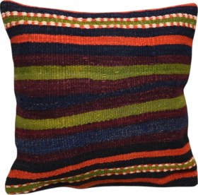 Resim Zehra Abla Halı Yeni El Dokuma Dekoratif Kilim Kırlent Yastık Kılıfı 6518 Çok Renkli 