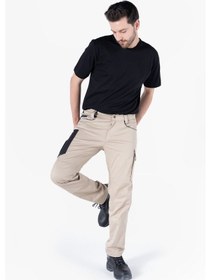 Resim F 2144 Kordura Takviyeli Likralı Pantolon Camel-lacivert Kamel - Lacivert 