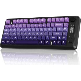 Resim Freewolf M75 Kablosuz Bt+2.4ghz OLED Tft Ekranlı Membran Reinbow Aydınlatmalı Gaming Oyuncu Klavye 