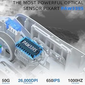 Resim AJAZZ AJ139 PRO X SUPERLIGHT Kablosuz Oyun Faresi,Ultra Hafif(59g),Pixart PAW3395 Optik Sensör,26000 DPI,2.4Ghz/USB C Kablolu,Ergonomik,6 Programlanabilir Düğme,200 Saat Pil Ömrü,PC/MAC için - Beyaz 