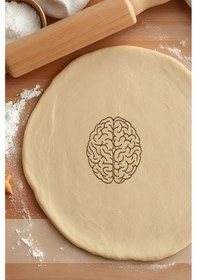 Resim Beyin Kurabiye Kalıbı, Hamur Şekillendirici, Bisküvi Kalıbı, Kolay Kesim Ucu Beyaz 