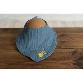 Resim Olivo Mini Yenidoğan Bebek Nakışlı Fular/Önlük 4 kat müslin 