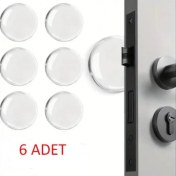 Resim Sinda Şeffaf Silikon Mobilya ve Kapı Durdurucu Darbe Pedi 6'lı Set 
