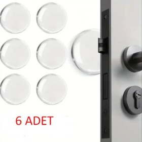 Resim Sinda Şeffaf Silikon Mobilya ve Kapı Durdurucu Darbe Pedi 6'lı Set 