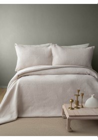 Resim Çift Kişilik Savoy Bej Yatak Örtüsü Seti Bej 