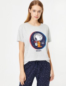 Resim Snoopy Lisanslı Yazılı Baskılı Pijama Takımı 
