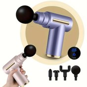 Resim 6 Parça Taşınabilir Masaj Tabancası Seti, LED Dokunmatik Ekranlı, Şarj Edilebilir Lityum Pil, 4 Değiştirilebilir Başlık, USB Şarj, Kas Gevşetici Fasya Masaj Aleti - 10 Önemli Bayram İçin İdeal Hediye (Noel, Cadılar Bayramı, Sevgililer Günü, Şükran Günü vb.) 