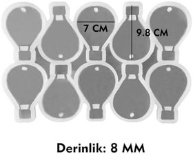 Resim Epoksi Çoklu Silikon Kalıp Kapadokya Balonu Delikli Anahtarlık Kolye Süs Kalıbı 10 Lu 