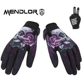 Resim Techbloom Mendlor Polyester Eldiven Tam Parmakli Dokuma Kafatasi Desenli Purple Xl Motor Bisiklet Yarisma Dag Ve Yol Bisikleti Icin 