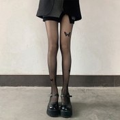 Resim 1 Çift Kadınlar İçin Ultra İnce Seksi Sarkan Önleyici Kelebek Desenli Tayt - %100 Polyester Dar Kesim Düz Renk Çorap, Günlük ve Özel Günler İçin Elde Yıkanabilir, Şık İç Çamaşırı, Zarif Kumaşlı Çorap 