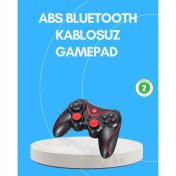 Resim Uzun Pil Ömürlü Kablosuz Oyun Kumandası Pc Telefon Tablet Için 