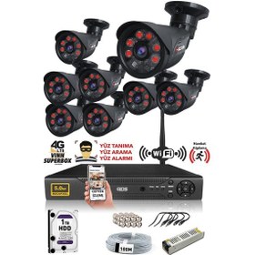 Resim IDS DS-2015HD-SET8-1TB-BLACK 8 Kameralı 1080P Full HD 5 MP Sony Lensli Kamera Seti - 2015 