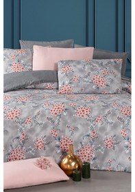 Resim Lastikli Çarşaflı Tek Kişilik Nevresim Takımı Redwin Kırmızı-füme 