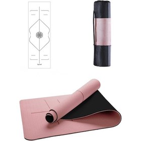 Resim Gymo Hizalamalı 6Mm Tpe Yoga Matı Pilates Minderi Scarlet 