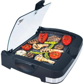 Resim Gazzella Elektrikli Izgara Dumansız Mangal Cam Kapaklı 2400 Watt Ev Tipi Barbekü Izgara 