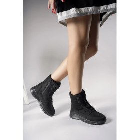 Resim İncim Kadın Fermuarlı İçi Kürklü Kar Botu Siyah Siyah 