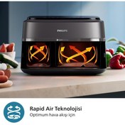 Resim Philips Çift Hazneli Airfryer 3000 Serisi, 9l 2 Hazneli ,Rapid Air HomeID Uygulaması 