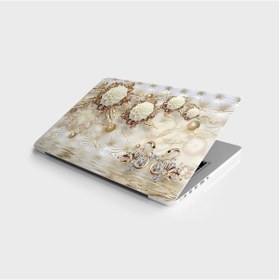 Resim Laptop Sticker Bilgisayar Notebook Pc Kaplama Etiketi Pearls Gold 