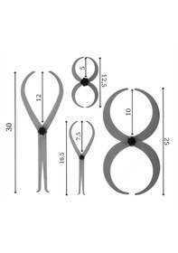 Resim Kalınlık Ölçer-iç/dış Çap Ölçer Kumpas Seti . 4'lü 