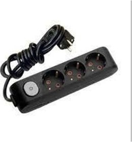 Resim Viko Multi-let 3'lü Anahtarlı Kablolu Priz 3 Mt. Siyah 