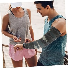 Resim Didiseaon 1 Çift Beyzbol Kol Kollu Erkekler Için Dövme lu UV Basketbol Gençlik Kaplamak Için Buz Buz Ipek Kumaş Açık Balıkçılık 