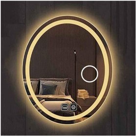 Resim GLOBAL LED MIRROR 80x100 Cm Makyaj Aynalı Dokunmatik Tuşlu Buğu Yapmayan Ledli Elips Banyo Aynası 