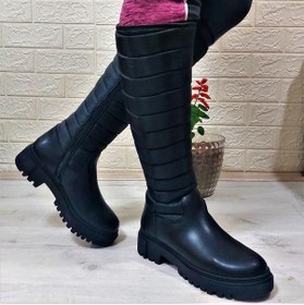 Resim M.p 2752 Siyah Fermuarlı İçi Kürklü 46cm Paraşüt Bayan Çizme 001 