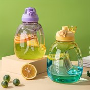 Resim 1 adet 1000ml Büyük Kapasiteli Şeffaf Gradyan Renkli Su Şişesi - Dayanıklı PC Malzeme, Parlak Bitiş, Sızdırmaz Kapak, Fitness, Yürüyüş, Seyahat ve Açık Hava Maceraları için Mükemmel, Fitness Hidrasyon, Şık Su Şişesi, Sızdırmaz Tasarım 