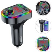 Resim Car F6 Rgb Bluetooth Arac Kiti Fm Transmitter Qc 3 1A Type C USB Sarj 12 24V 